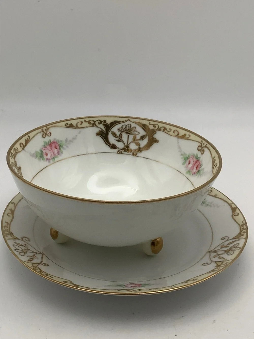 Antique Hand  Painted Nippon Footed Bowl
